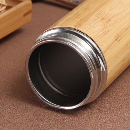 Double walled Stainless Steel Bamboo Bottle