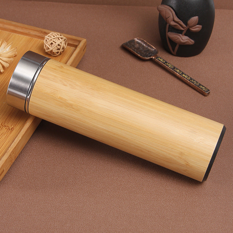 Double walled Stainless Steel Bamboo Bottle