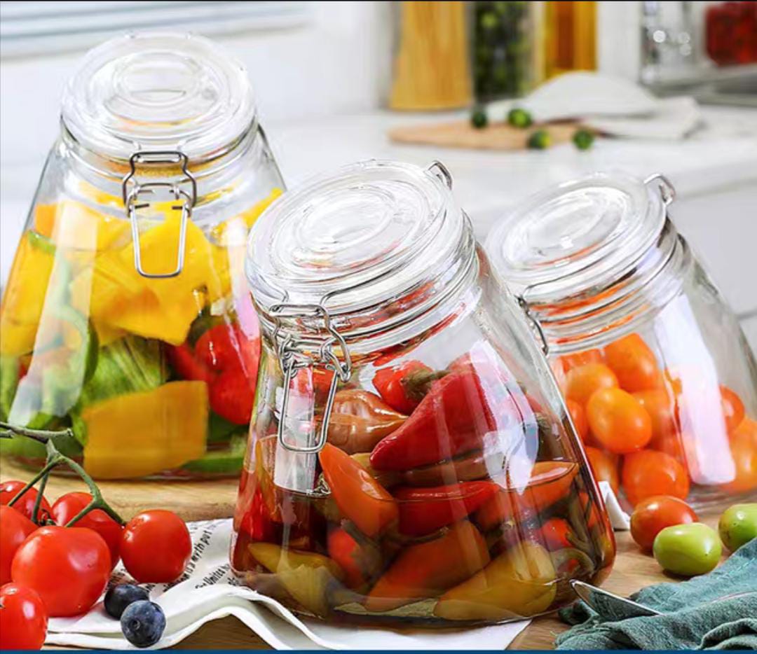 Clip Lock Glass Storage Jar