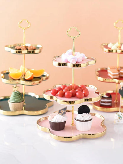 3 Tier flower shape Ceramic Cake Stand