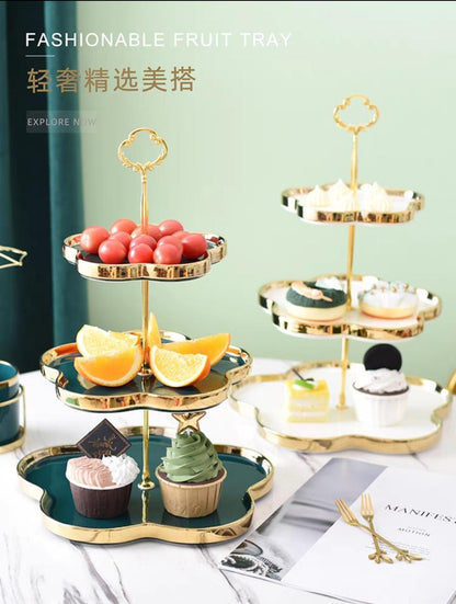 3 Tier flower shape Ceramic Cake Stand