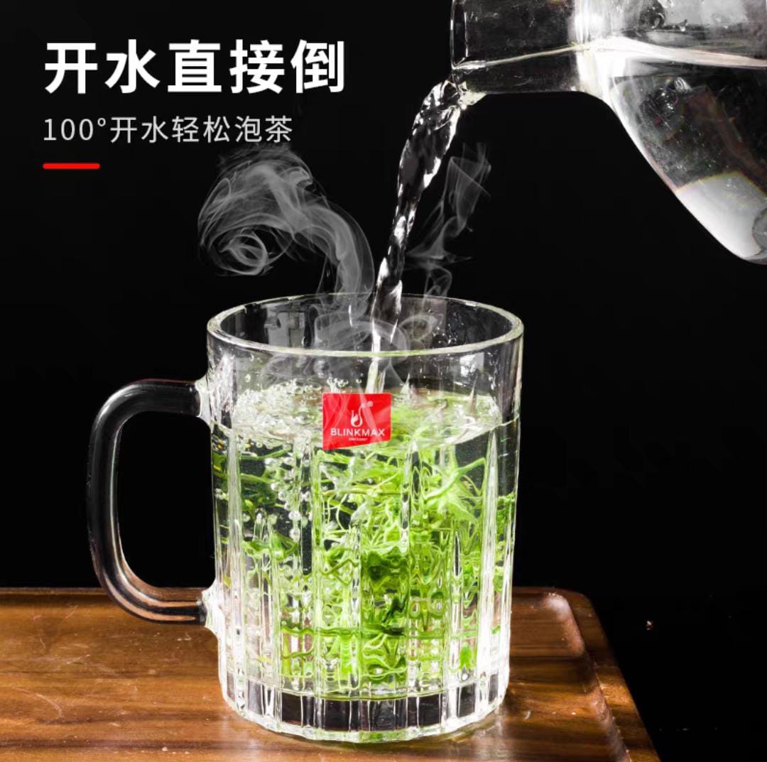 Glass Tea/Coffee Mug with Lid (Set of 2pcs)