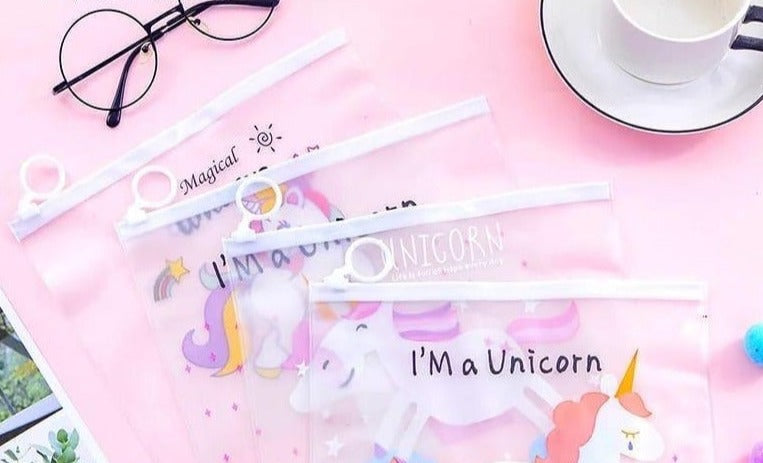 Rainbow Unicorns PVC Pouch Set of 10