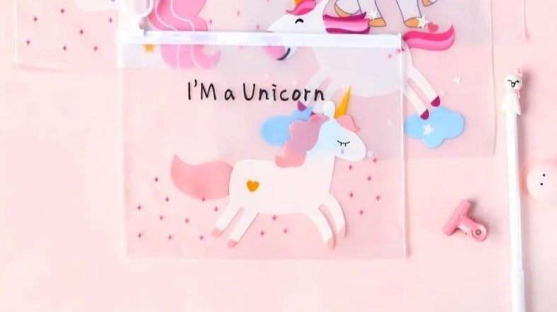 Rainbow Unicorns PVC Pouch Set of 10