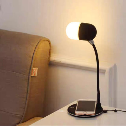 HarmoniLamp - Touch Control Dimmable Lamp with BT 5.0 Speaker, Wireless Charging, and 3 Color Modes.