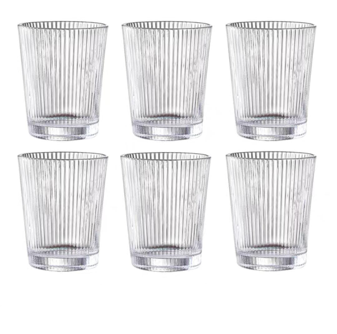 Striped Glass Fun Set - Set of 6