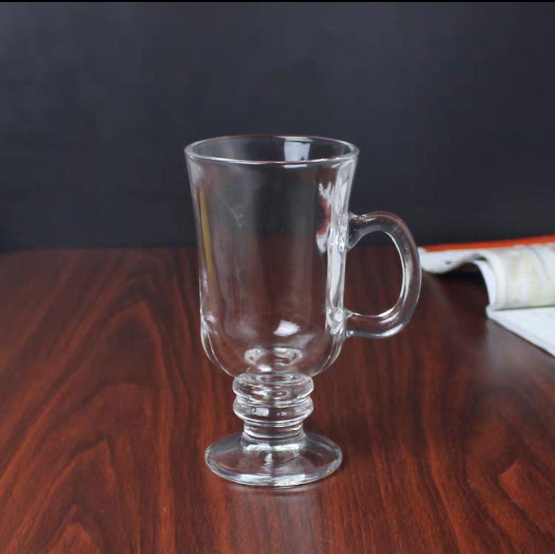 Clear Glass Irish Coffee Mug Set of 2