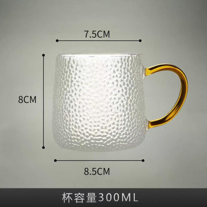 Golden Handle Glass Mug