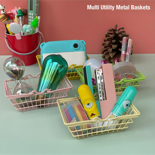 Pastel Metal Basket - Desk Organizer