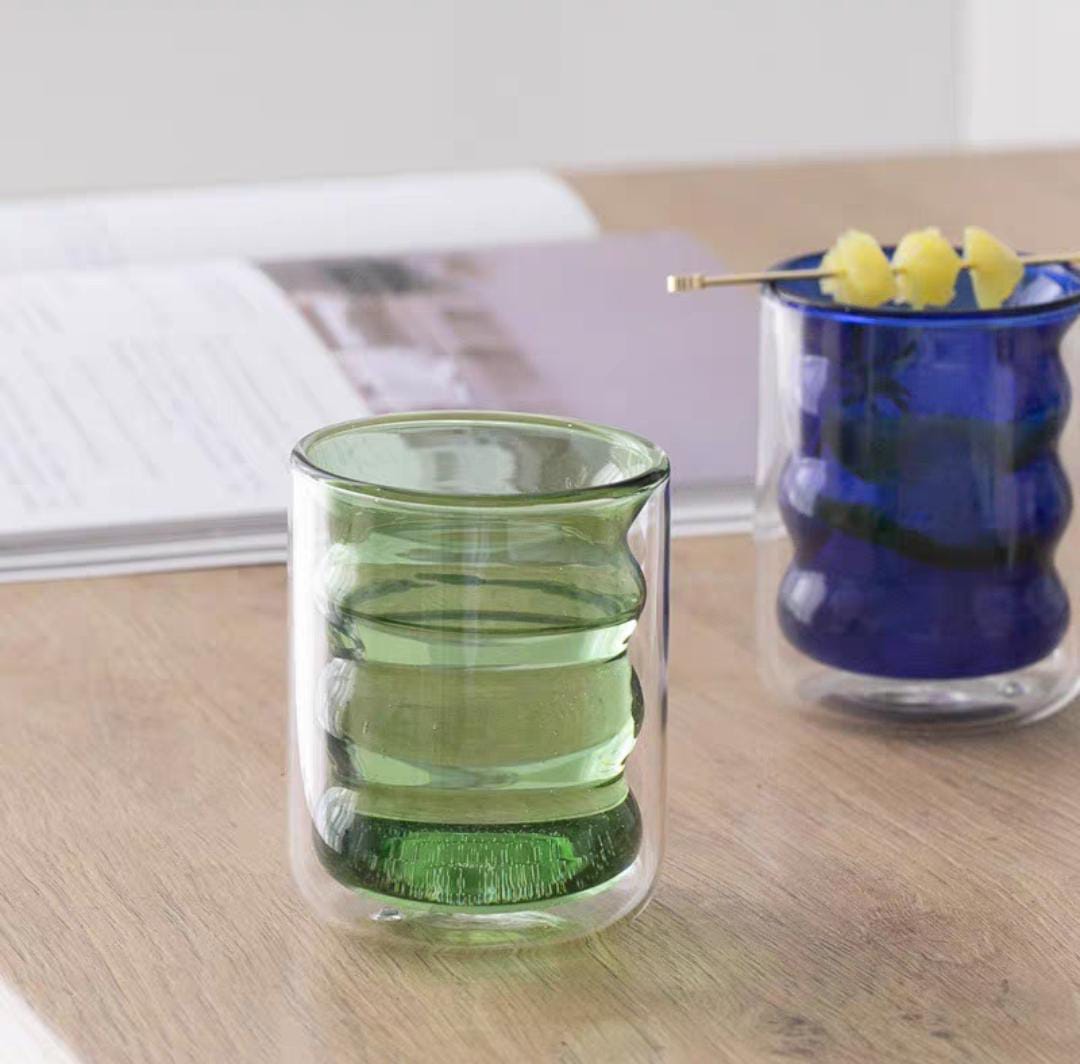 Twice as Nice - Double Layered Glass Cup - Sold Individually