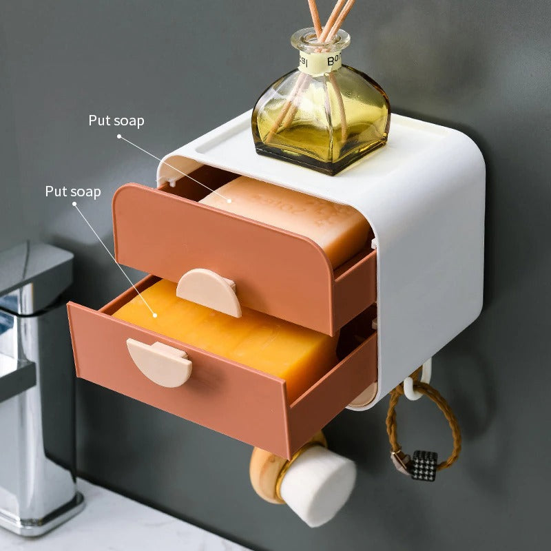 Bathroom Soap Box With Hooks