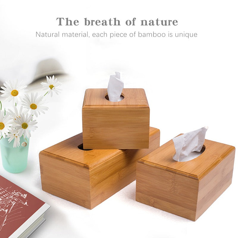 Bamboo Tissue Box Holder