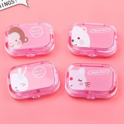 Cartoon Contact Lens Cases With Mirror Cute Contact Lens Box - Assorted