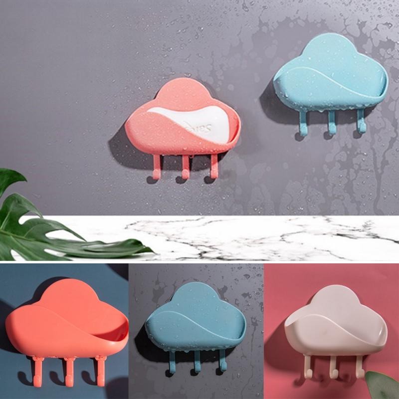 Cloud Shaped Soap Rack With Hooks