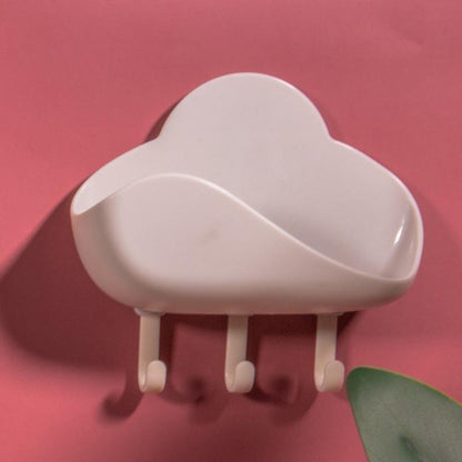 Cloud Shaped Soap Rack With Hooks