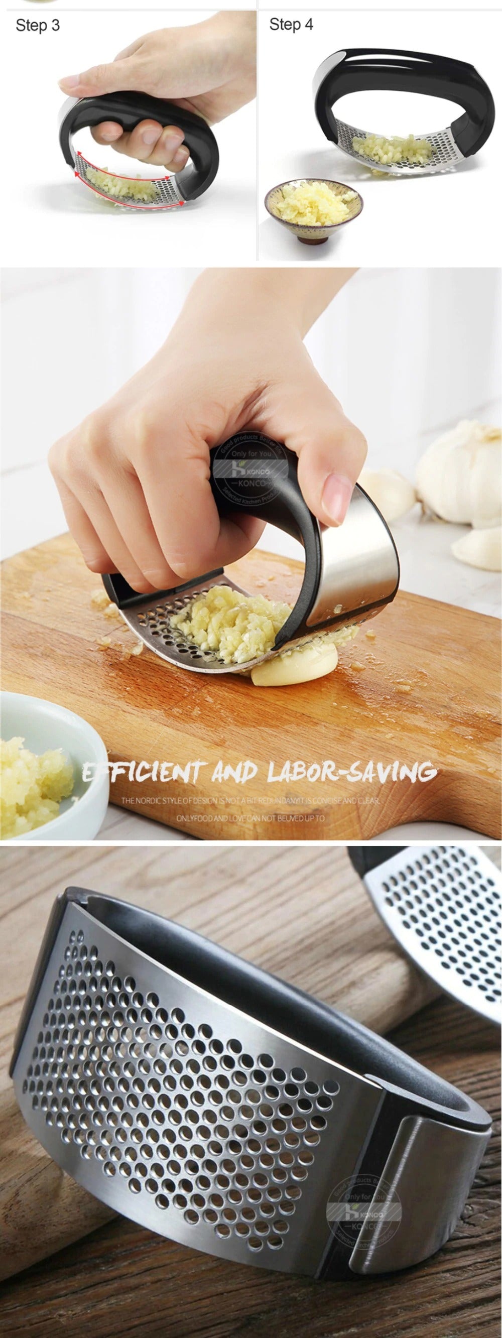 Stainless Steel Garlic Press