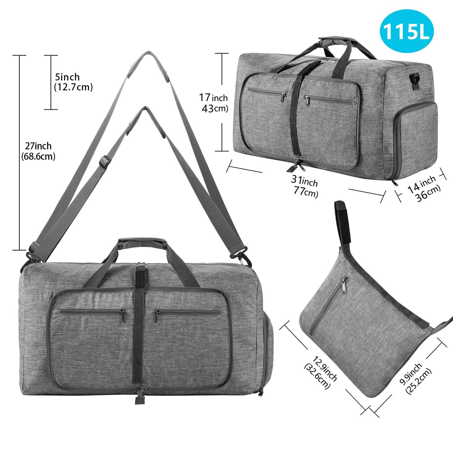 Travel Sports Bags Foldable Gym Bag - Assorted