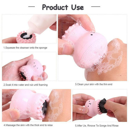 Octopus-Shaped Manual Facial Cleansing Brush - Sold Individually