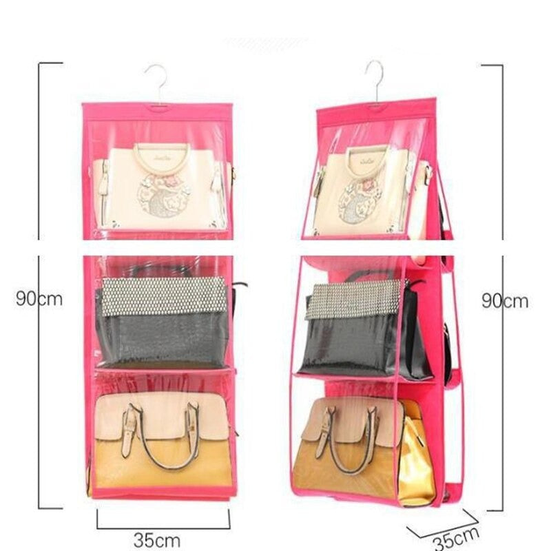 6 Pocket Foldable Hanging Purse Handbag Organizer