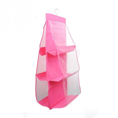 6 Pocket Foldable Hanging Purse Handbag Organizer