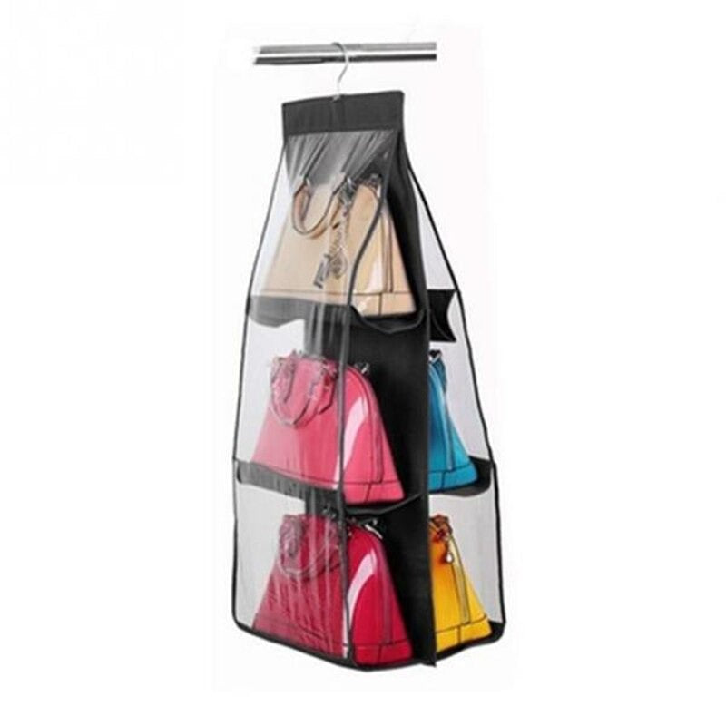 6 Pocket Foldable Hanging Purse Handbag Organizer