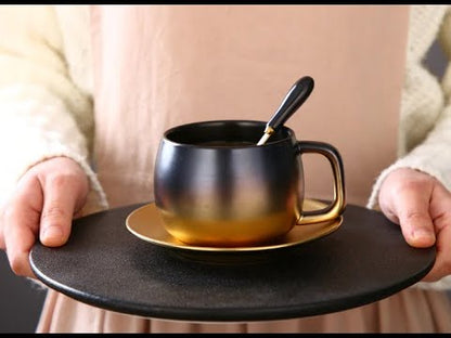 Black & Gold Cup Saucer