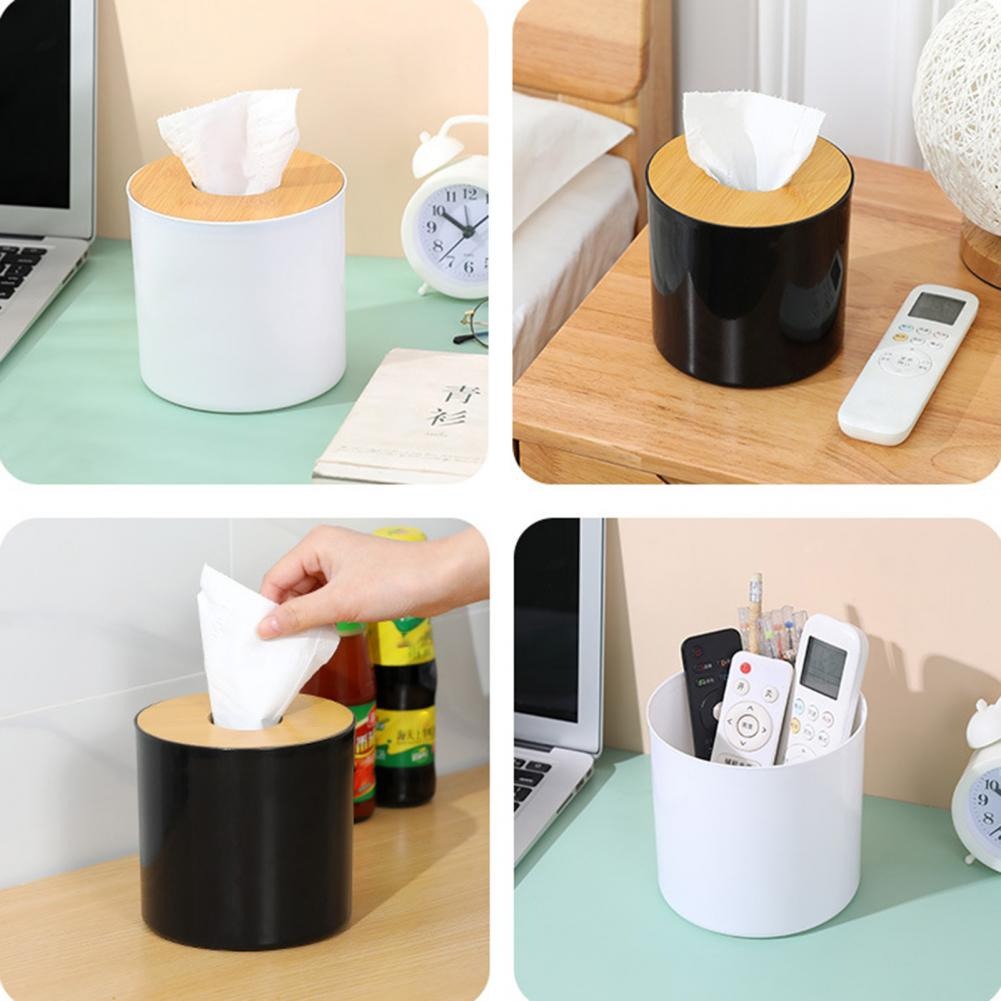 Home Kitchen Wooden Plastic Tissue Box