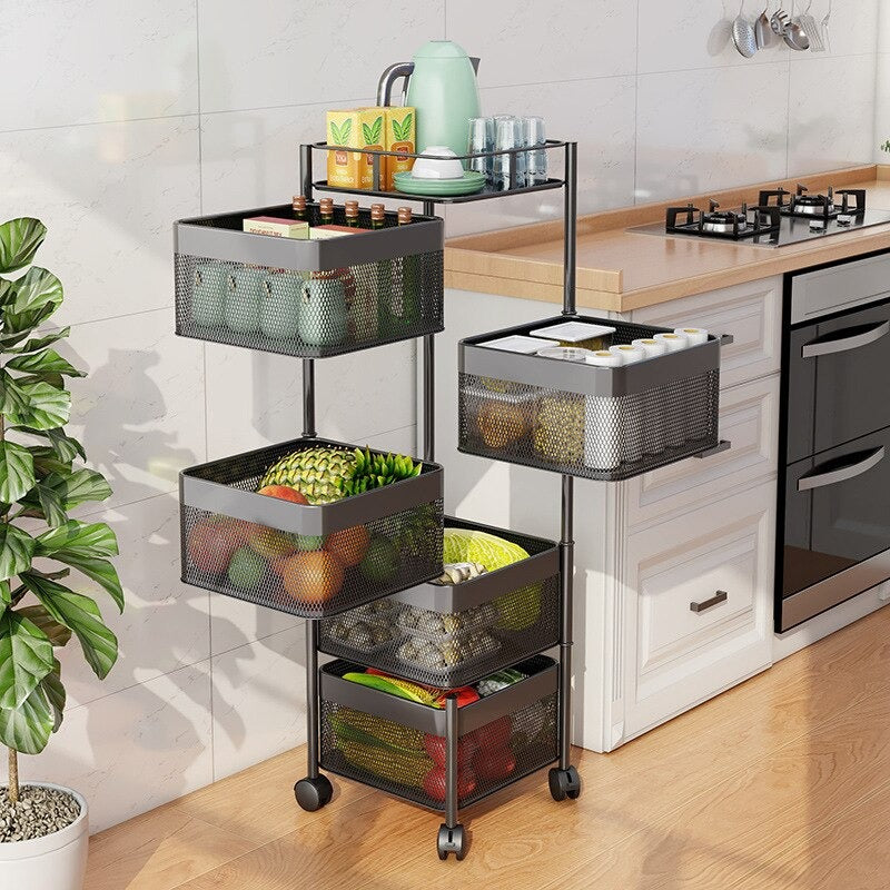 Kitchen Organizer Rotating Storage Rack