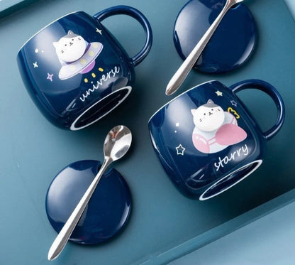 Cute Space Cat Ceramics Coffee Mug