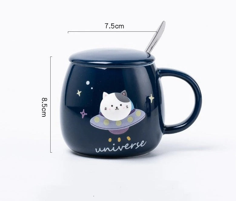 Cute Space Cat Ceramics Coffee Mug