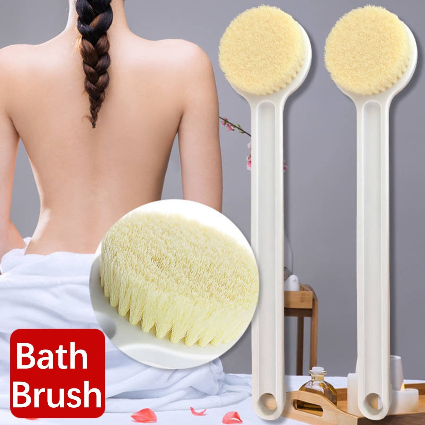 Long handle shower Body brush