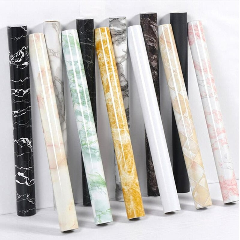 Marble Sticky Back Plastic Self Adhesive Wallpaper - black &white