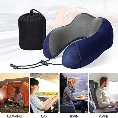 Memory Foam U Shape Pillows  Soft Slow Rebound Space Travel Headrest Pillow - ASSORTED