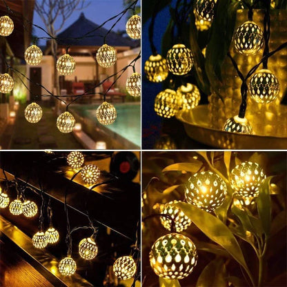 Metal Moroccan Balls Light - Warm White