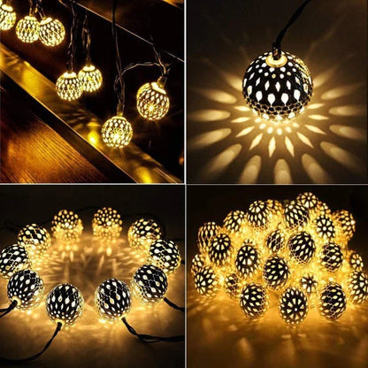 Metal Moroccan Balls Light - Warm White