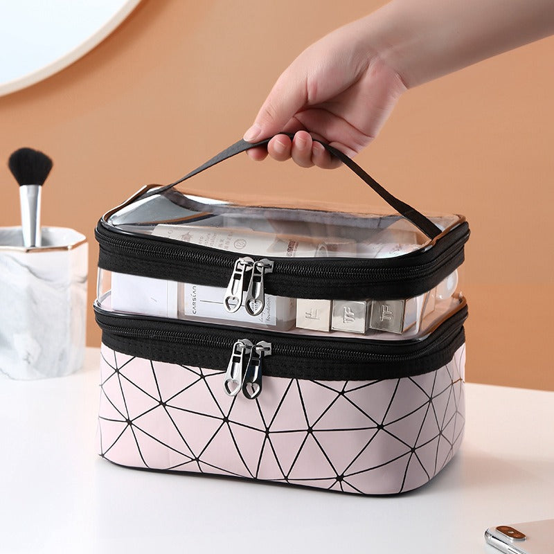 Double Transparent Cosmetic Bag - Assorted