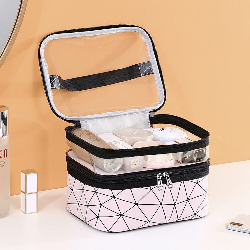 Double Transparent Cosmetic Bag - Assorted