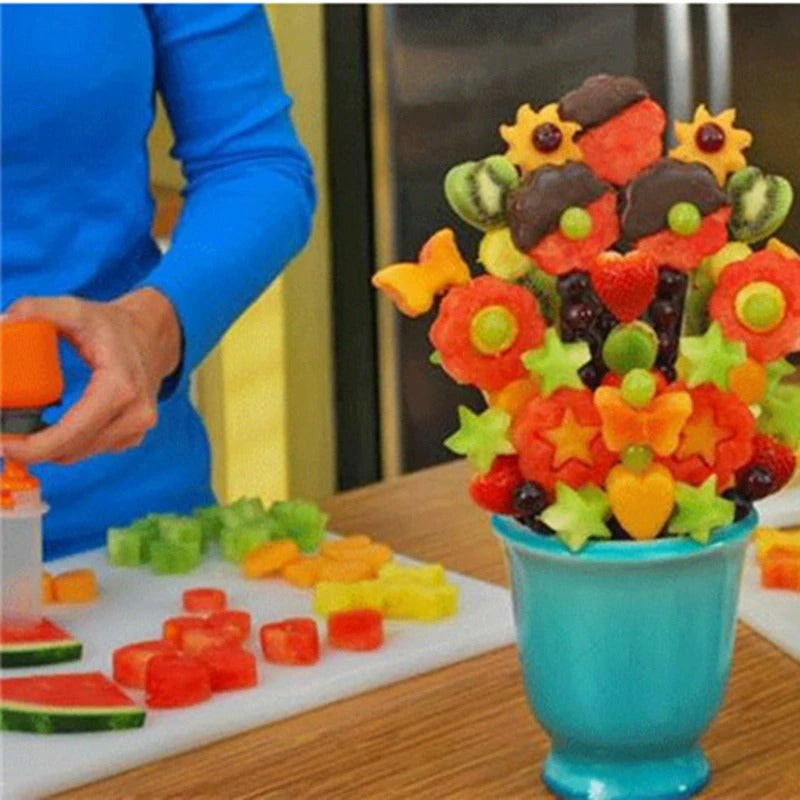 Plastic Vegetable Fruit Cutter Slicer Veggie Mold Set