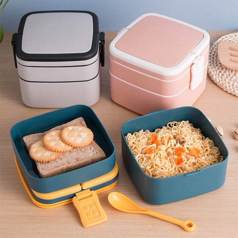 Portable 2 Layer Healthy Lunch Box