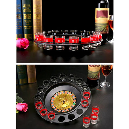 Shots Glass Roulette Drinking Game Set with 16 Shots Glasses