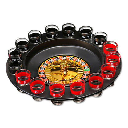 Shots Glass Roulette Drinking Game Set with 16 Shots Glasses