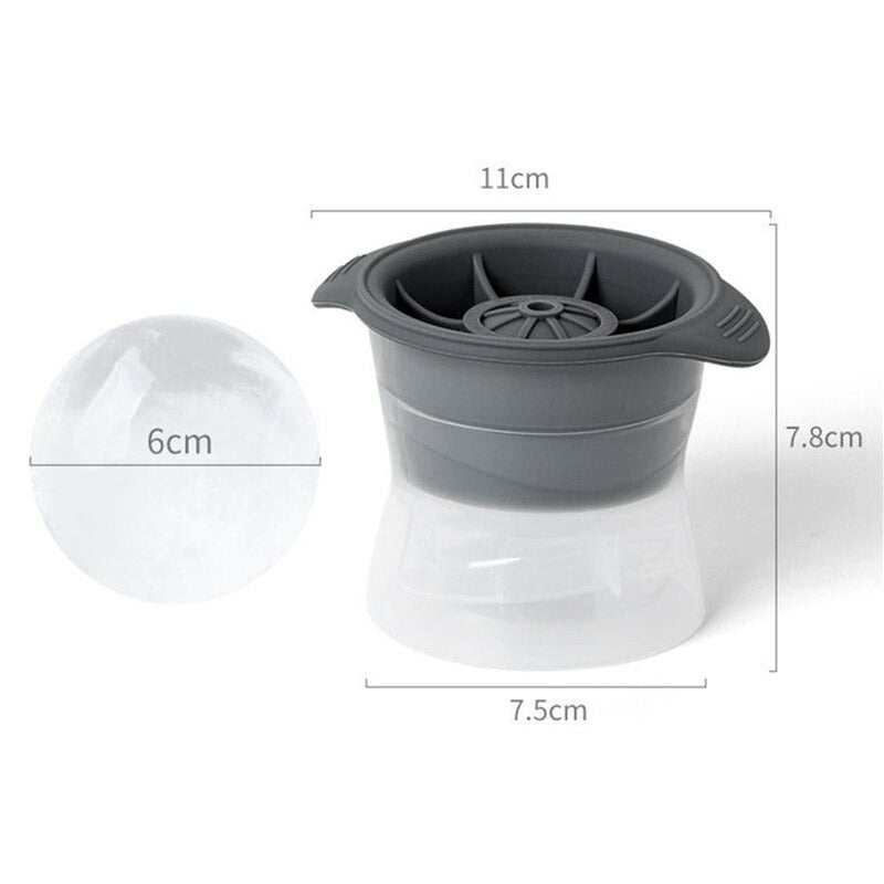 Silicone Sphere Ice Cube Mold Kitchen Stackable 