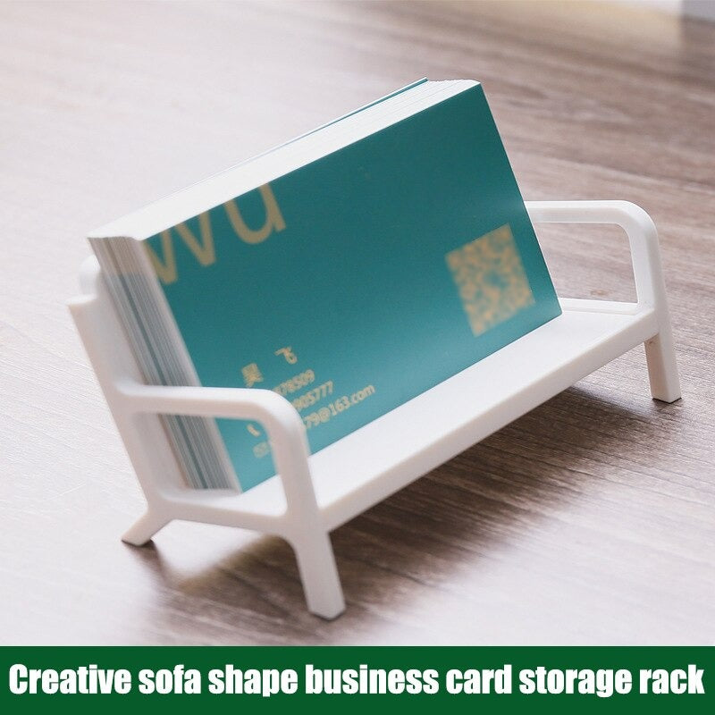 Simple White Bench Style Business Card Holder