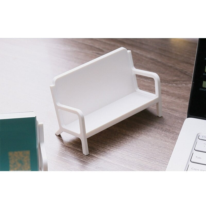 Simple White Bench Style Business Card Holder