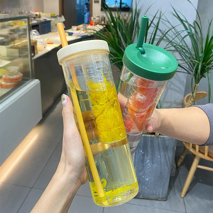 Tea Separation Straw Cup Summer Students Simple Juice Cup