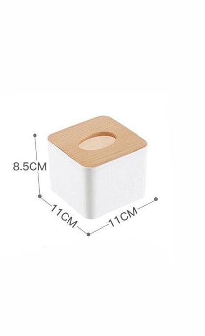 Plastic & Wooden Tissue Box