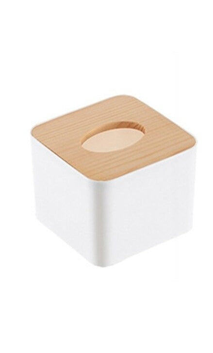 Plastic & Wooden Tissue Box