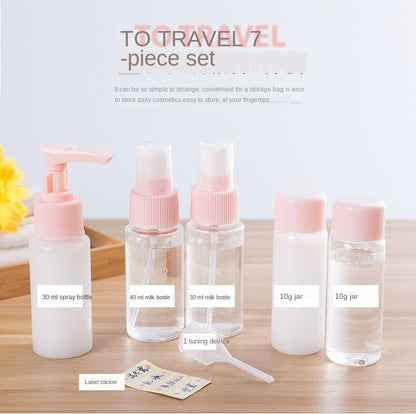 Travel Makeup Case Cosmetic Bag Bottles Set -7PCS/SET