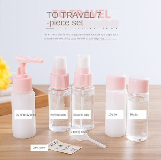 Travel Makeup Case Cosmetic Bag Bottles Set -7PCS/SET