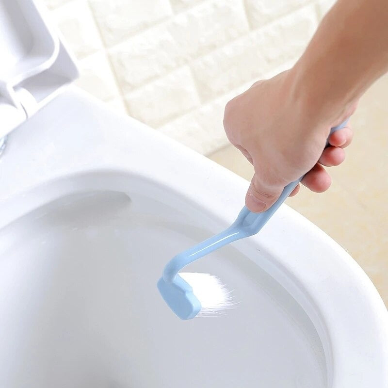 Curved Plastic Toilet Corner Rim Brush - Assorted